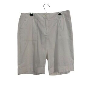 NWT Chico's Womens Sz 16 18 2.5 Ultimate Fit White Bermuda Cargo Shorts Stretch
